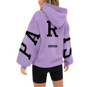 HOOUDO Hoodies for Women UK Letter Print Oversized Hooded Sweatshirts Jackets Long Sleeve Winter Fall Clothes Outfits Ladies Teens Girls Jumper Pullover Tops Streetwear