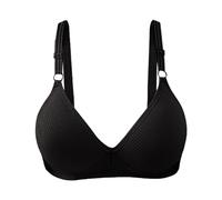 HOOUDO Items Under 1 Pound Girls Women’s Bras Sexy Soft Bra Non-Wired Comfortable Minimiser Bras Crop Tops Non-Padded Wide Strap Bralettes Tshirt for Big Bust Black