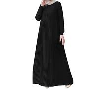 HOOUDO Kaftan Beach Cover Prayer Dress for Women UK Middle East Plain Muslim Dress Prayer Garment Casual Stretchy Kaftan Fashion Jilbab Burqa Muslim Robes Abayas for Women for Weddings Black
