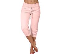 HOOUDO Ladies Black Cropped Work Trousers Sale Items Under 10 Pounds Must Haves for Teen Girls Cropped Linen Trousers Women Capri Pants for Women UK Plus Size Same Day Delivery