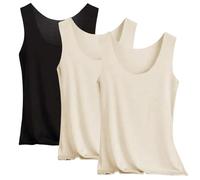 HOOUDO Ladies Vest Tops Size 18/20 Silk Satin Camisole Summer Base Shirt Stretch Casual Supersoft Tank Tops Undershirt for Ladies and Girls Prime of Day Delivery