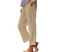 HOOUDO Ladies White Trousers Summer Cotton Lounge Pants Baggy Printed Boho Trousers Durable Elegant Joggers Elastic Straight Leg Trouser My Orders UK 2025