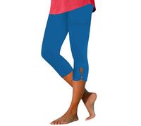 HOOUDO Leggings for Women UK Three Quarter Tummy Control Capri Pants with Pockets Slim Fit Stretchy Crop Trousers Joggers Activewear Lounge Shorts Jeans My Orders UK 2024