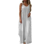 HOOUDO Maternity Jumpsuit Loose Baggy Overalls Ladies Casual Jumpsuits UK Oversized Wide Leg Playsuit with Pockets Plus Size Summer Trousers Pants Romper My Orders UK 2025 White