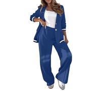 HOOUDO Mother Of The Bride Outfits Summer Long Sleeve Jackets Wide Leg Pants Loungewear Streetwear Tracksuits Ladies Trouser Suits Co Ord Sets My Orders Uk 2024