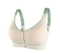 HOOUDO My Orders with Amaon Prime Front Fastening Bras for Women UK Padded No Underwire Bras Plus Size Comfort Posture Bra Front Closure Support Bralettes Tshirt for Ladies Beige