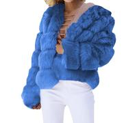 HOOUDO Next Clothing for Women Women's Faux Fur Coat Short Artificial Fur Jackets Solid Thick Outerwear Shaggy Parka Cardigan Teddy Fleece Winter Overcoat Daily Deals