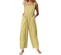 HOOUDO Overalls Vintage Summer Overalls Ladies Casual Baggy Jumpsuits Wide Leg Pants Jumpsuit Playsuit Sleeveless Strappy Romper My Orders UK