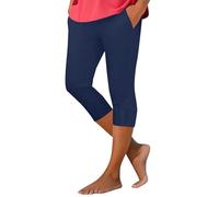 HOOUDO Running Leggings Women with Pocket Ladies Summer High Waist Tummy Control Yoga Pants Plus Size Stretchy Cropped Trousers 3/4 Length Pusher Clothes Shorts My Orders UK Dark Blue