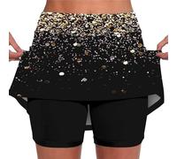 HOOUDO Short Leggings for Women UK Summer 2 in 1 Running Shorts with Pockets High Waisted Quick Dry Tennis Skirts Lightweight Gym Workout Yoga Cycling Jogging Biker Shorts