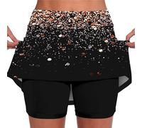 HOOUDO Short Leggings for Women UK Summer 2 in 1 Running Shorts with Pockets High Waisted Quick Dry Tennis Skirts Lightweight Gym Workout Yoga Cycling Jogging Biker Shorts