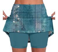 HOOUDO Short Leggings for Women UK Summer 2 in 1 Running Shorts with Pockets High Waisted Quick Dry Tennis Skirts Lightweight Gym Workout Yoga Cycling Jogging Biker Shorts