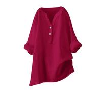 HOOUDO Sort by: Discount - High to Low Women Tops Dressy Loose Tee Shirts Bubble Halterneck Blouse Print Button Up Longline Plus Size for Holiday Running Tank Streetwear Wine