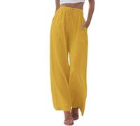HOOUDO Sort by: Discount - Low to High Womens Linen Trousers Summer Wide Leg Beach Trousers with Pockets Flowy Elastic Waist Palazzo Pants Casual Lightweight Lounge Pants
