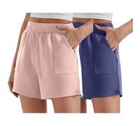 HOOUDO Sport Shorts Women 2 Pack Running Shorts Womens Quick Dry 2 in 1 Gym Short with Pockets Ladies High Waisted Workout Gym Yoga Bottoms Lightweight Soft Hot Pants,My Orders UK 2025