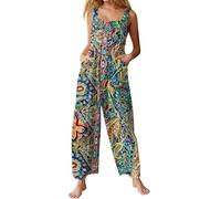 HOOUDO Summer Jumpsuit Dungarees for Women UK Long Loose Casual Overall Cotton Sleeveless Jumpsuit Playsuit Summer Baggy Vintage Romper My Orders