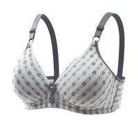 HOOUDO Summer Sale Days Sale Bras for Women Push Up Sleep Bra No Underwire Lace Everyday Bra Crop Tops Padded Full Coverage Bralettes Tshirt for Elderly Grey
