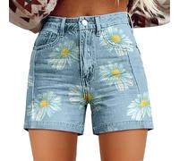 HOOUDO T Shirt Denim Shorts Skinny Stretch Jean Casual Slim Fit Mother Summer Hot Pants with Pockets Jeans Shorts Kids Girls