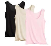 HOOUDO Tank Tops Women Knitted Silk Satin Camisole Summer Base Shirt Stretch Casual Supersoft Tank Tops Undershirt for Ladies and Girls Prime of Day Deals 2025