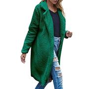 HOOUDO Teddy Coats for Women UK Fluffy Plus Size Jacket Parka Coat with Pockets Comfy Cozy Overcoat Casual Long Open Front Sherpa Fleece Cardigan Vintage Jackets