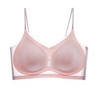 HOOUDO Todays Offers Special Deals Prime Deals Bras for Women Sexy Sleeping Bra Underwire Comfortable Minimiser Bras Crop Top Unpadded Full Support Bralettes T Shirt for Large Bust Pink