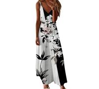 HOOUDO Warehouse Clearance Womens Summer Maxi Dresses Strappy Boho Floral V Neck Casual Tank Dress Beach Cover Ups Bohemian Long Sundress Lightning Deals of The Day