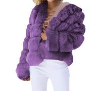 HOOUDO Warehouse Deals Clearance Women's Faux Fur Coat Short Artificial Fur Jackets Solid Thick Outerwear Shaggy Parka Cardigan Teddy Fleece Winter Overcoat My Recent Orders