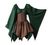 HOOUDO Women Halloween Witch Costume Vintage Vampire Gothic Witch Halloween Fancy Dress Costume Ghost Bride Party Dress Adult Carnival Halloween Cosplay Costume Bellatrix Lestrange Costume