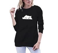 HOOUDO Women Sweatshirts Pullover Long Sleeve O Neck Autumn and Winter Sweater Top Cute Warm T Shirt Fashion Classic Hoodie Oversized Clothing for Teenage Girls Black