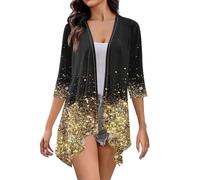 HOOUDO Women's Cardigans Lightweight Waterfall Cardigan Plus Size Open Front Top Ladies long Sleeve Kimono Jumpers Loose Casual Outerwear with Pocket Sets for Women Sale