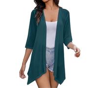 HOOUDO Women's Cardigans Lightweight Waterfall Cardigan Plus Size Open Front Top Ladies long Sleeve Kimono Jumpers Loose Casual Outerwear with Pocket Lightning Deals Clearance