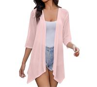 HOOUDO Women's Cardigans Lightweight Waterfall Cardigan Plus Size Open Front Top Ladies long Sleeve Kimono Jumpers Loose Casual Outerwear with Pocket