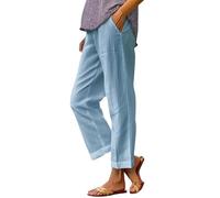 HOOUDO Womens Cargo Trousers Summer Cotton Lounge Pants Baggy Printed Boho Trousers Durable Elegant Joggers Elastic Straight Leg Trouser Buy Again My Orders