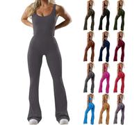 HOOUDO Womens Dungarees One Piece Backless Rompers Sleeveless Tummy Contral Seamless Padded Jumpsuit All in One Gym Workout Yoga Playsuits My Orders UK 2025