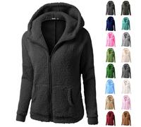 HOOUDO Womens Fleece Jackets Full Zip Ladies Winter Coats Hoodies Warm Sherpa Lined Jacket Teddy Bear Coat Plus Size Outwear