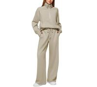 HOOUDO Womens Lounge Wear Casual Two Piece Outfit Pullover Top and Wide Leg Pants Tracksuits Cotton Linen Daily Wear Plus Size Loungewear Stylish Track Suit Bargains Of The Day Sale