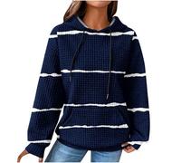 HOOUDO Womens Oversized Hoodies Graphic Hooded Sweatshirt with Pockets Stretchable Pullover Tops Cosy Basic Sweaters Teens Girls Fall Outfits Streetwear Warehouse Navy