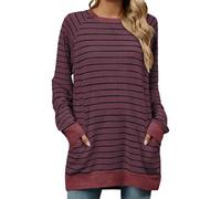 HOOUDO Womens Sweatshirts Round Neck Long Sleeves Pullovers Top Letter Loose Sweater Oversized Lightweight Hoodie Loose Fit Activewear Clothes Jumper 1 Pound Items Red