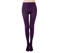 HOOUDO Women's Tights Fleece Lined Tights for Women Warm Winter Thermal Leggings Stretch Ladies High Waisted Stocking Fillers Cotton Plus Size Thick Pantyhose Womens Stockings Purple