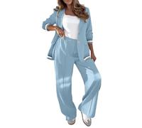 HOOUDO Women'S Tracksuits Summer Long Sleeve Jackets Wide Leg Pants Loungewear Streetwear Tracksuits Ladies Trouser Suits Co Ord Sets My Orders Uk 2024