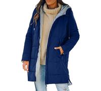 HOOUDO Womens Winter Coat Warm Long Down Jacket Lightweight Windproof Quilted Puffer Coats Jackets Ladies Outdoor Hiking Parka Outwear with Hood
