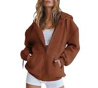 HOOUDO Women's Zip Up Hoodies Oversized Thin Lightweight Hooded Jackets Casual Long Sleeve Sweatshirts with Pockets Loose Y2K Hooded Coats Outfits Payment Methods On My Account Coffee
