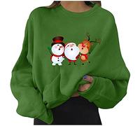 HOOUDO Xmas Jumper Ladies Reindeer Xmas Printed Sweatshirt Cute Funny Hilarious Ugly Sweater Pullover Tops Sweatshirts Ladies Jumpers
