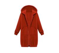 HOOUDO Zip Up Hoodie for Women UK Longline Fleece Jackets Cardigan Oversized Fall Winter Zipper Hooded Coat Jumper Tunic Hoody Sweatshirts with Pockets Next Day Delivery Flowers Orange
