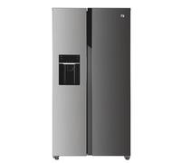 Hoover H-FRIDGE 700 MAXI Freestanding American Fridge Freezer with Water & Ice Dispenser, Side by Side, Total No Frost Technology, E Class, 513L Total Capacity, Inox, 91x67x177 cm - HOSR-5918EIXK-1