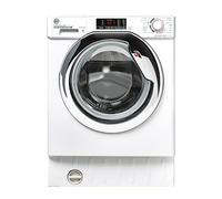 Hoover H-Wash & Dry HBDS485D1ACE Integrated Washer Dryer, 8KG Wash/5KG Dry, 1400 RPM White/Chrome