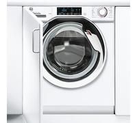 Hoover H-WASH HBWOS 69TAMCE-80 9Kg 1600 Rpm Integrated Washing Machine, Quick Washes, Anti-Allergy, Max energy efficiency, White with Chrome door