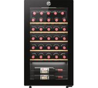 Hoover H-WINE 500 Freestanding Wine Cooler, 34 Bottles, Single Zone Temperature, Anti-UV Glass Door, Low Vibration Design, LED Light, hOn App, G Class, Black, 47.5x45.6x85 cm - HOWC034K
