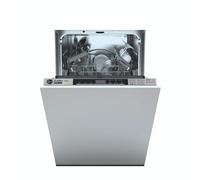 Hoover H-DISH Integrated Slimline Dishwasher, 10 Place Settings, Class E, Total Care Programme, AquaStop, Silver Trim, 45x56x82 cm - HDIH 2T1047-80