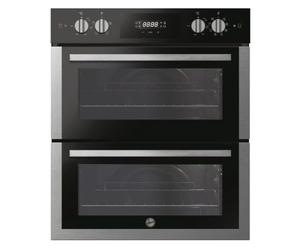 Hoover HO7DC3UB308BI 72cm BI Double oven, Multifunction main oven, Conventional top oven, Black Glass